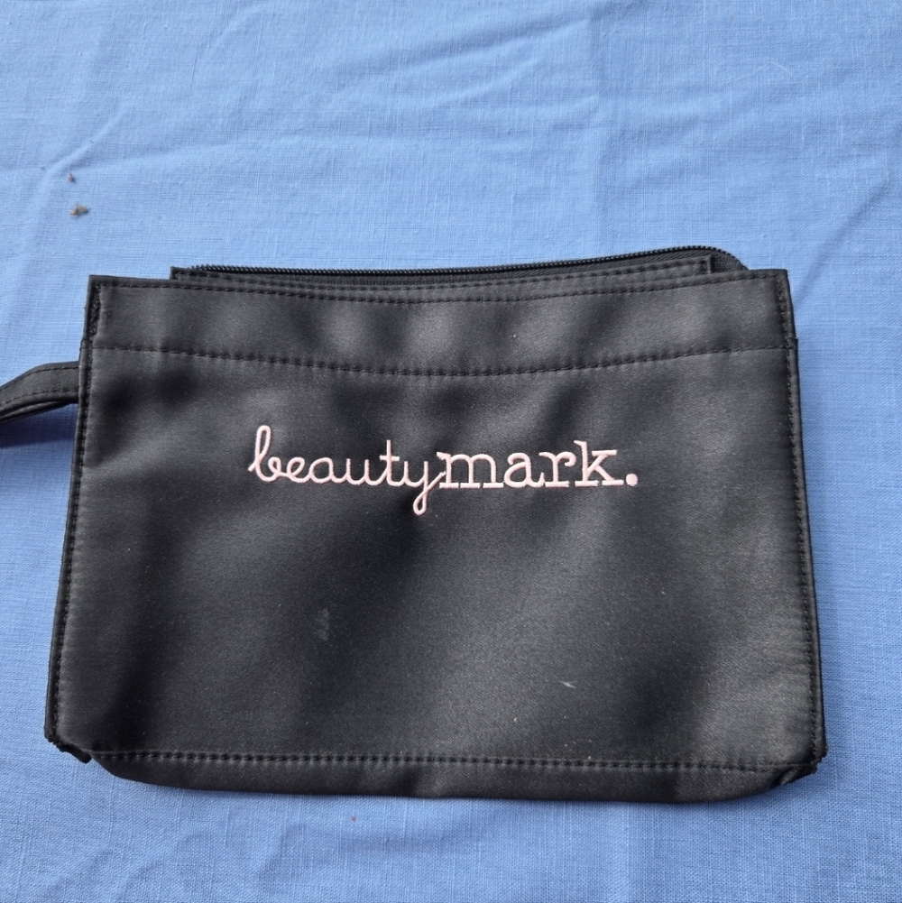 Avon Black Cosmetic Bag with Pink Detail